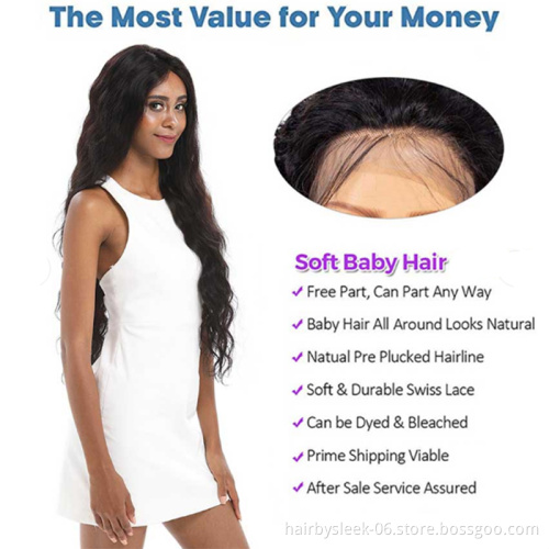 Body Wave Natural Black Color Pre-plucked 13x4 13x6 Lace Front Wigs HD Transparent Brazilian Human Hair wigs for black woman